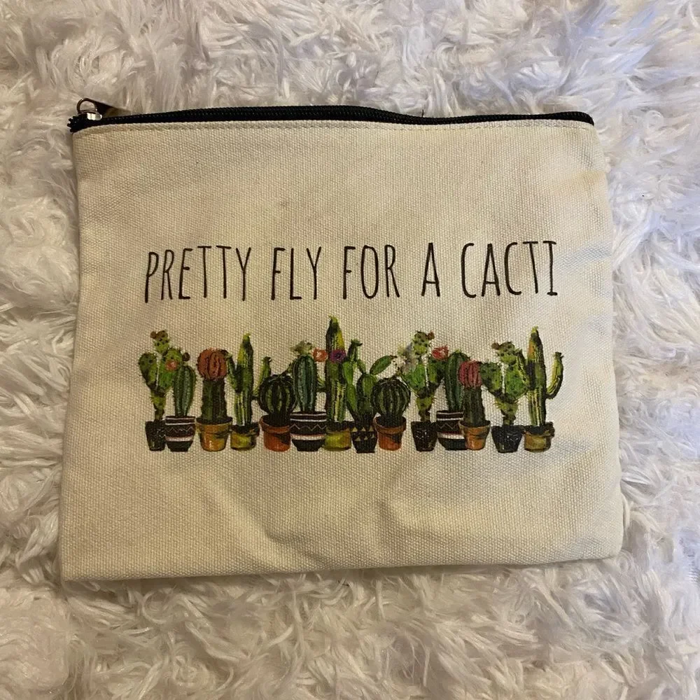 Pretty Fly for a Cacti Canvas Zip Pouch